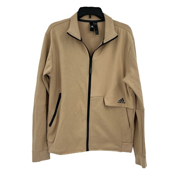 Adidas HK4498 4CMTE Track Zip Top Light Windbreaker Jacket Magic Tan (M - Picture 2 of 11